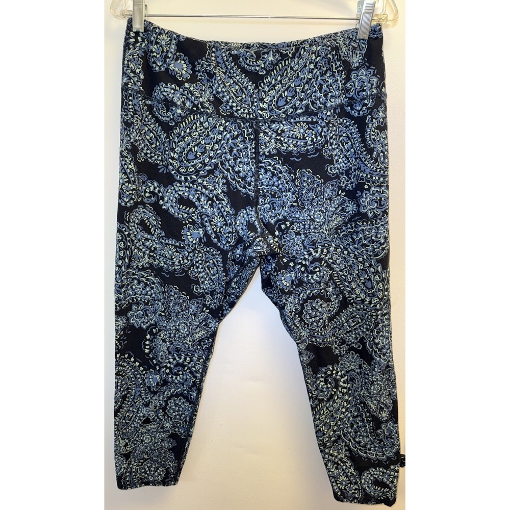 J. Jill Pants Fit Breathe Cotton Legging Large Petite Blue Green Paisley Active